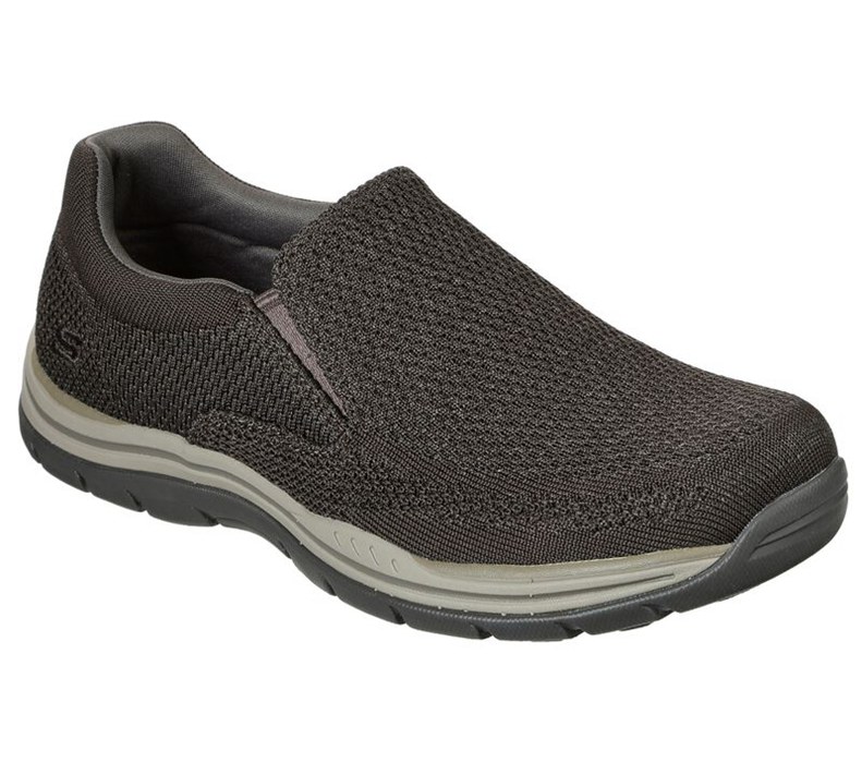 Skechers Relaxed Fit: Expected - Gomel - Mens Slip On Shoes Olive/Brown [AU-KF1487]